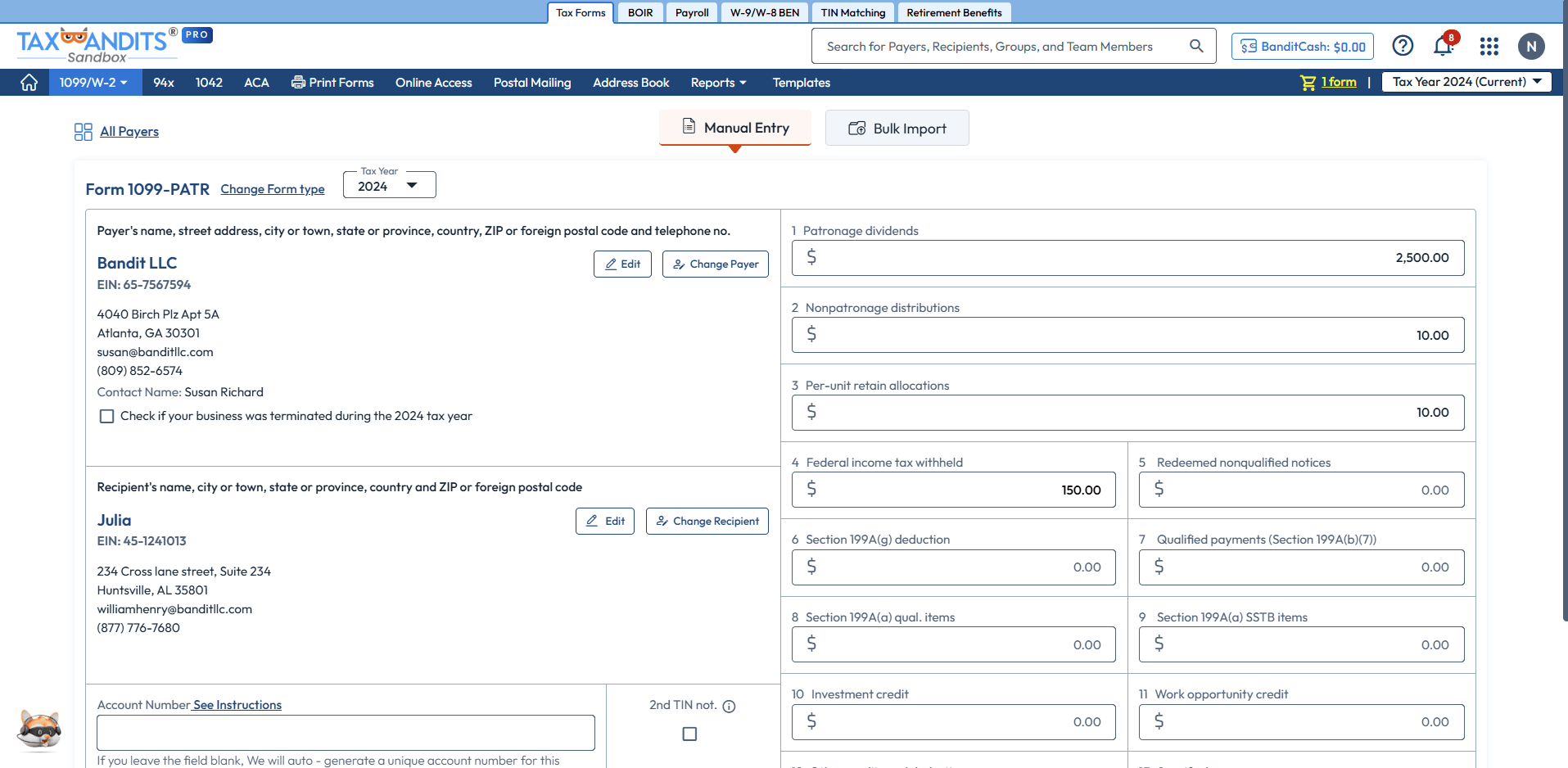 EFile Form 1099PATR Online in Minutes